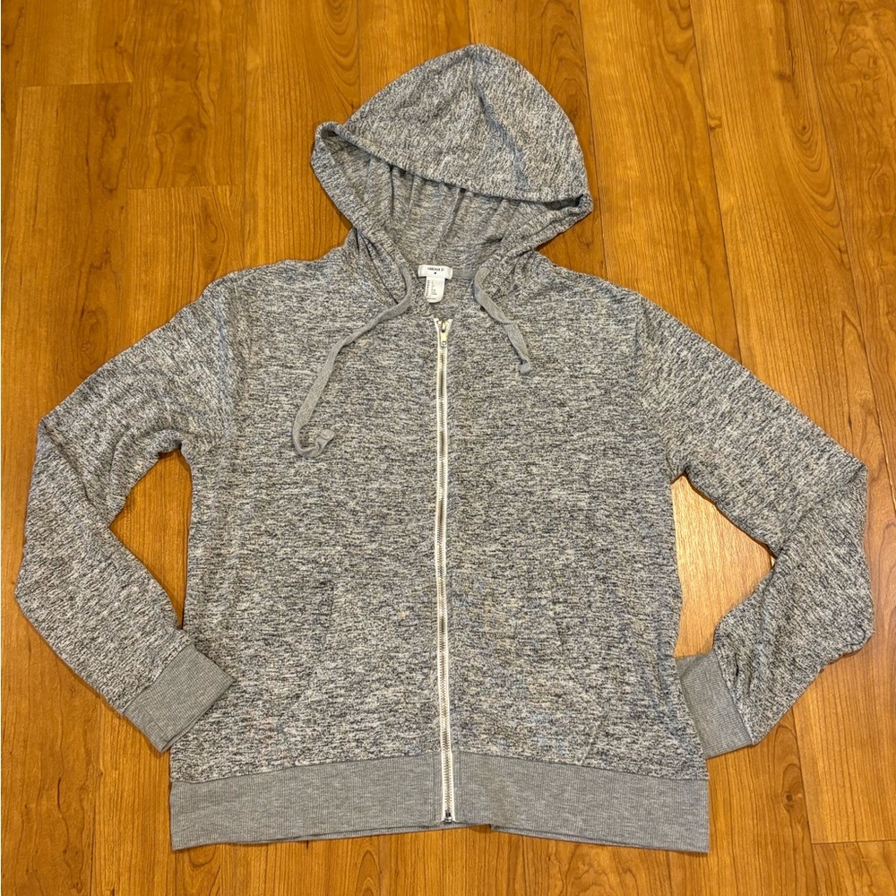 Forever 21 Heather Gray Knit Zip up Hoodie - Large